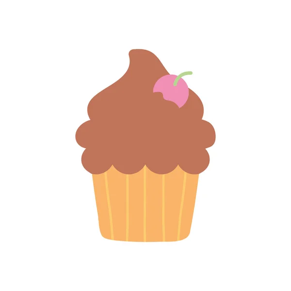 甘いカップケーキのアイコンフラットスタイル — ストックベクタ