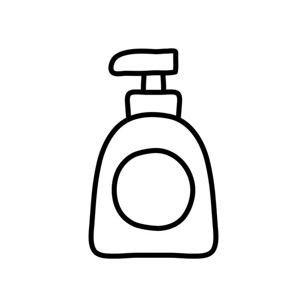 Mani icona bottiglia di sapone, stile linea — Vettoriale Stock