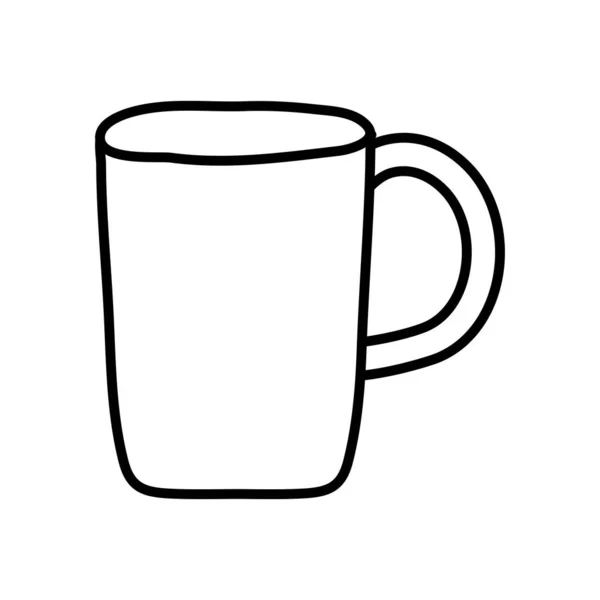 Ícone de caneca de café, estilo de linha —  Vetores de Stock