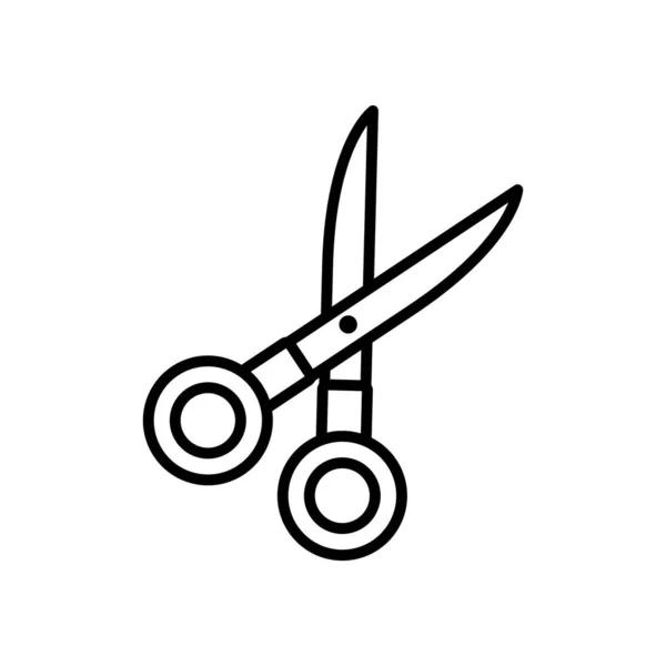 Ícone de ferramenta de tesoura, estilo de linha — Vetor de Stock