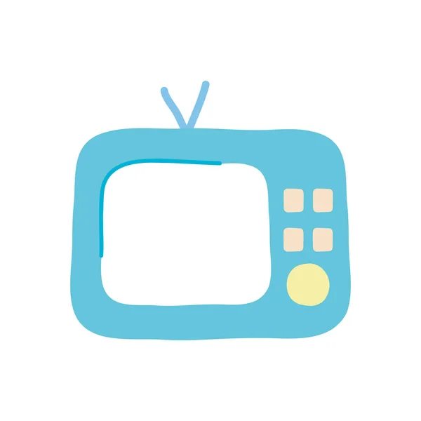 Retro television icon, flat style — стоковый вектор