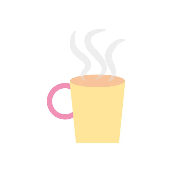 Heiße Kaffeebecher-Ikone, flacher Stil — Stockvektor