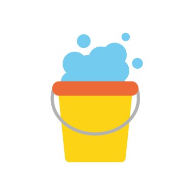 Sabunlu su kovası, düz stil.