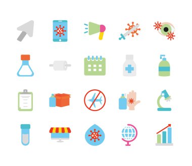 megafon ve yayılmış simge setini durdur, düz stil