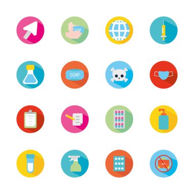 Sprey şişesi ve yayılmış simge setini durdur, düz stili engelle