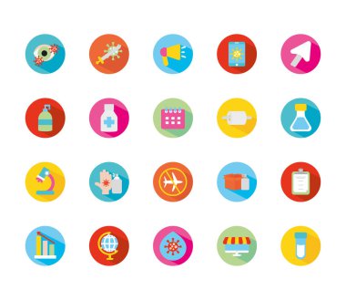 megafon ve yayılmış simge setini durdur, düz stili engelle