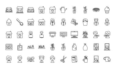 Ev simgesi seti, satır biçimi