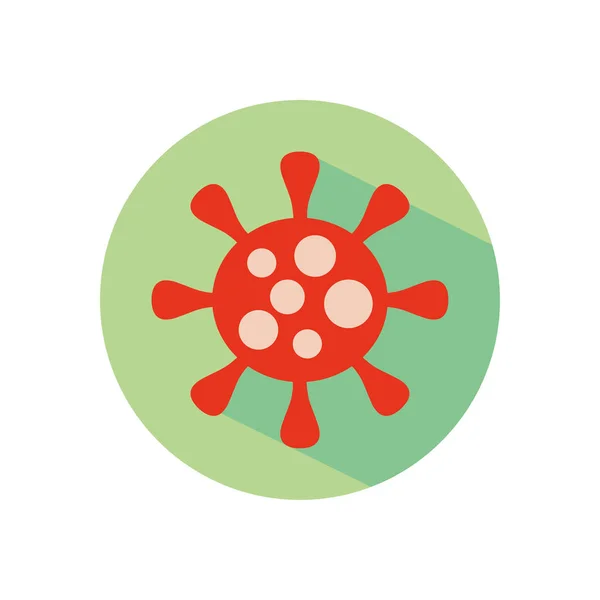 Stoppen met de verspreiding concept, coronavirus symbool pictogram, blok platte stijl — Stockvector