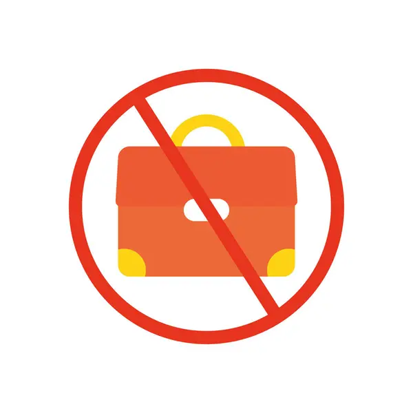 Signo prohibido con icono de cartera, estilo plano — Vector de stock