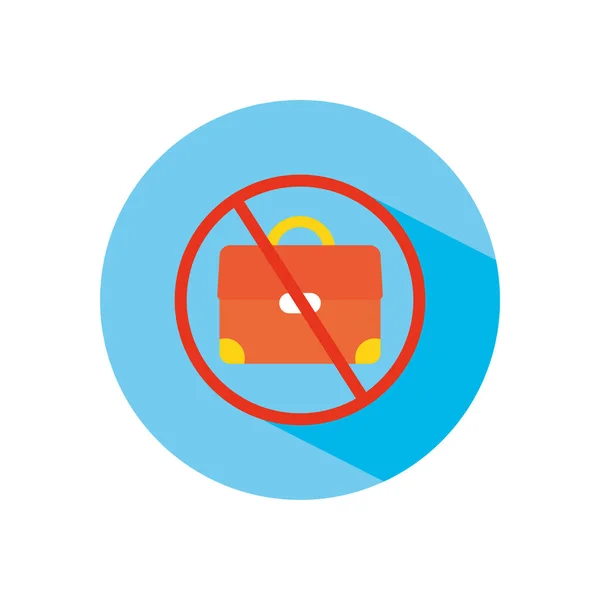 Signo prohibido con icono de cartera, bloque de estilo plano — Vector de stock