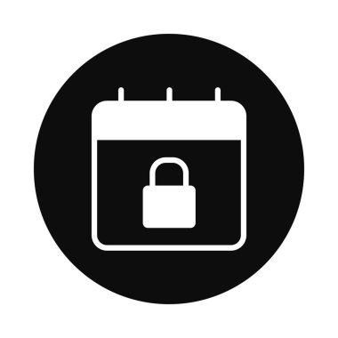 Takvim asma kilit simgesi, blok biçimi