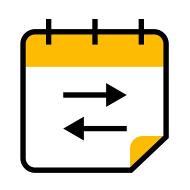 Oklu takvim simgesi, yarım satır yarı renk biçimi