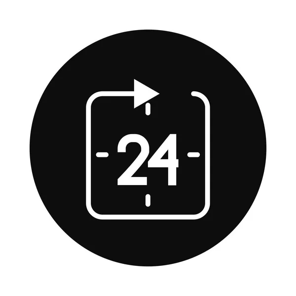 24 ώρες σύμβολο, στυλ μπλοκ — Διανυσματικό Αρχείο