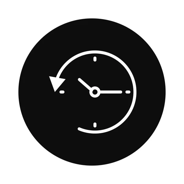 Horloge avec flèche autour, style bloc — Image vectorielle