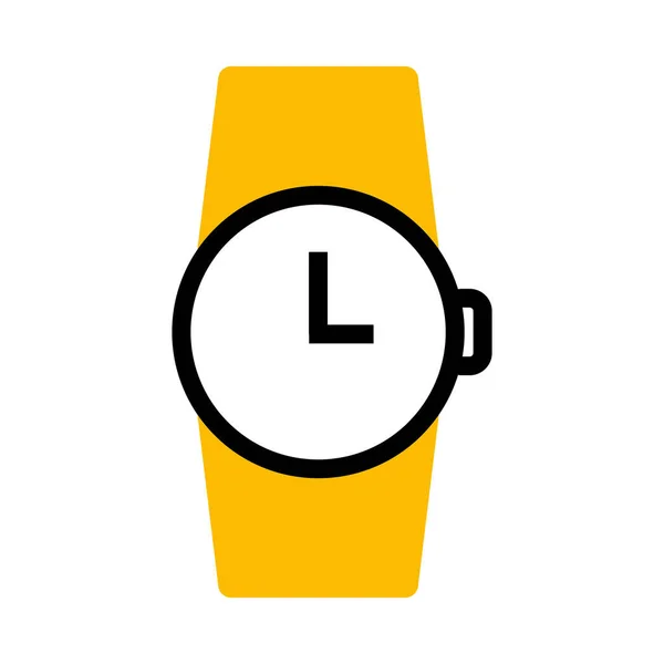 Icono del reloj, mitad línea medio color estilo — Vector de stock
