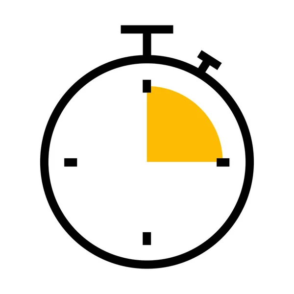 Icono del cronómetro, medio color medio estilo de línea — Vector de stock