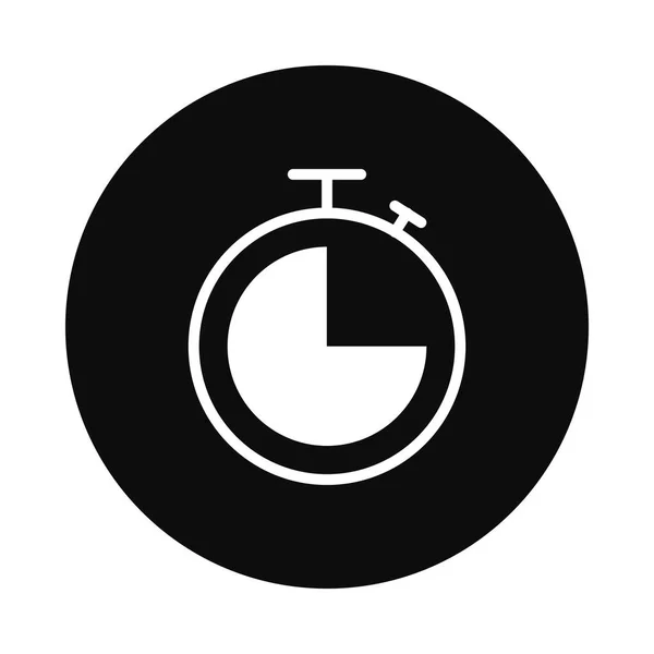 Icono de cronómetro sobre fondo blanco, estilo bloque — Vector de stock