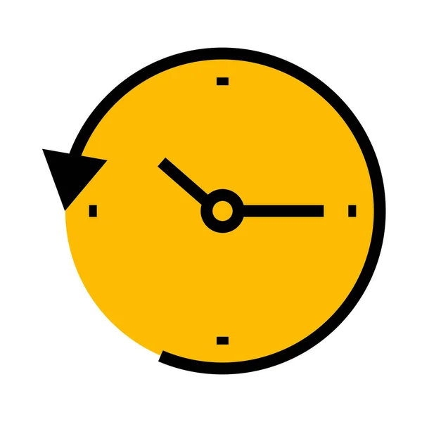 Reloj con flecha alrededor, media línea medio color estilo — Vector de stock