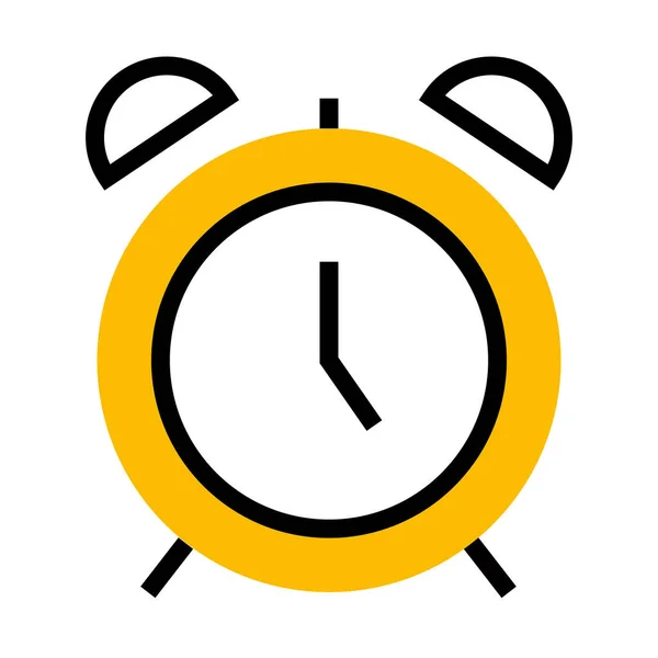 Alarm clock icon, half color half line style — Stock Vector