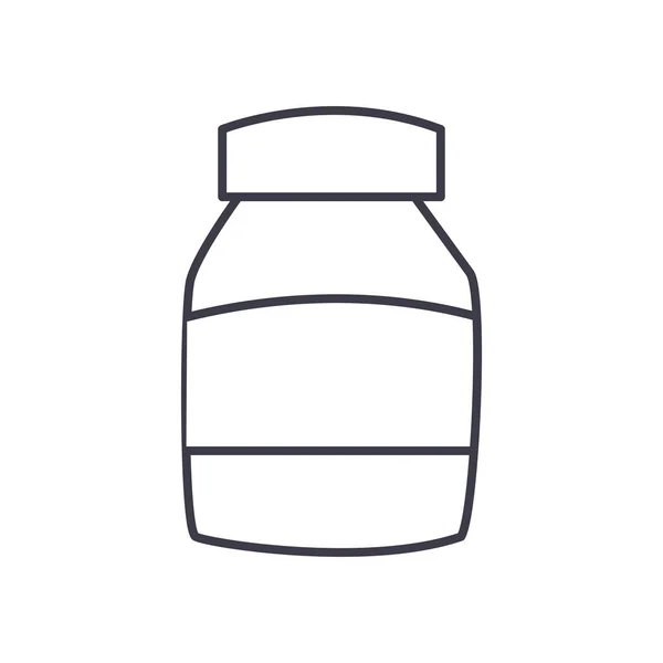 Medicina jar linha estilo ícone vetor design — Vetor de Stock
