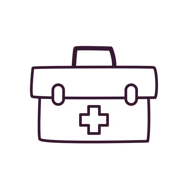 医療キットラインスタイルのアイコンベクトルデザイン — ストックベクタ