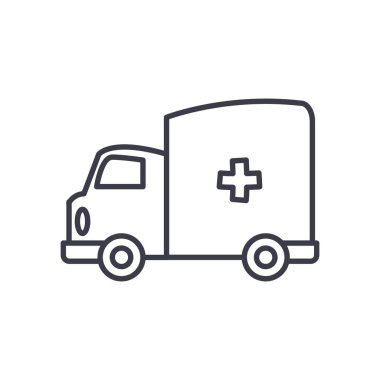 Ambulans çizgisi biçim vektör tasarımı içinde tıbbi haç