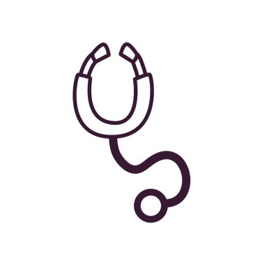 Tıbbi stetoskop çizgisi biçim vektör tasarımı