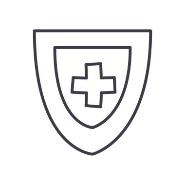 Kalkan çizgisi biçim vektör tasarımı içinde tıbbi geçiş