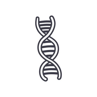 İzole edilmiş DNA yapı çizgisi biçim vektör tasarımı