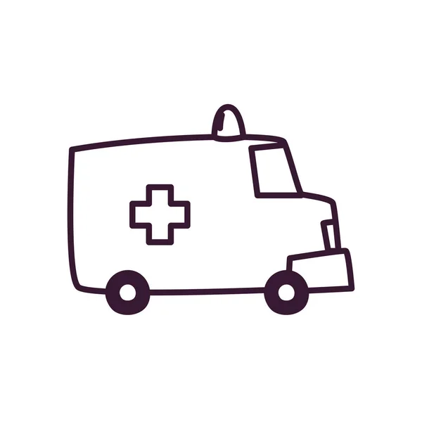 Projeto de vetor ícone de estilo de linha de ambulância médica —  Vetores de Stock