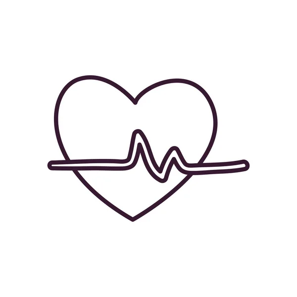 Design de vetor ícone de estilo de linha de pulso cardíaco —  Vetores de Stock