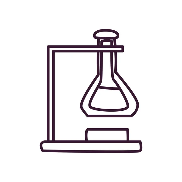 Química frasco línea estilo icono vector diseño — Archivo Imágenes Vectoriales