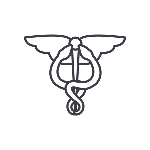 Medical caduceus line style icon vector design — Stock Vector