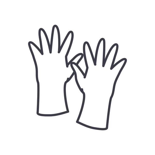 Medicinsk handskar linje stil ikon vektor design — Stock vektor