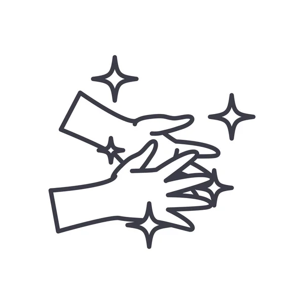 Mycie rąk linia styl ikona wektor projektu — Wektor stockowy