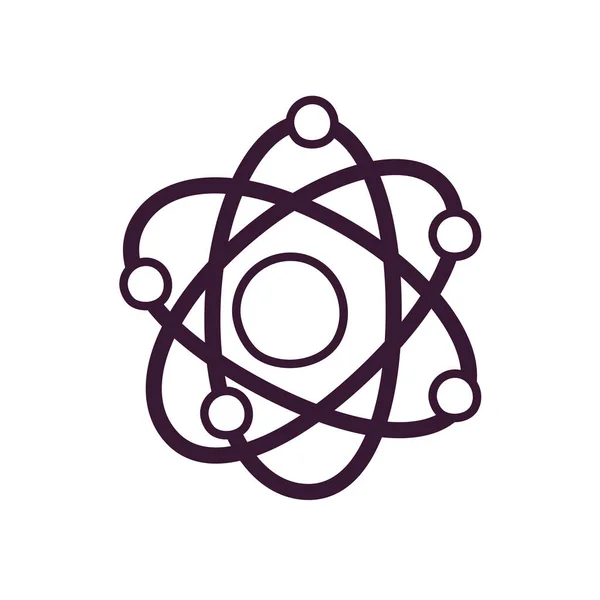 Diseño de vectores de icono de estilo de línea de átomo aislado — Vector de stock