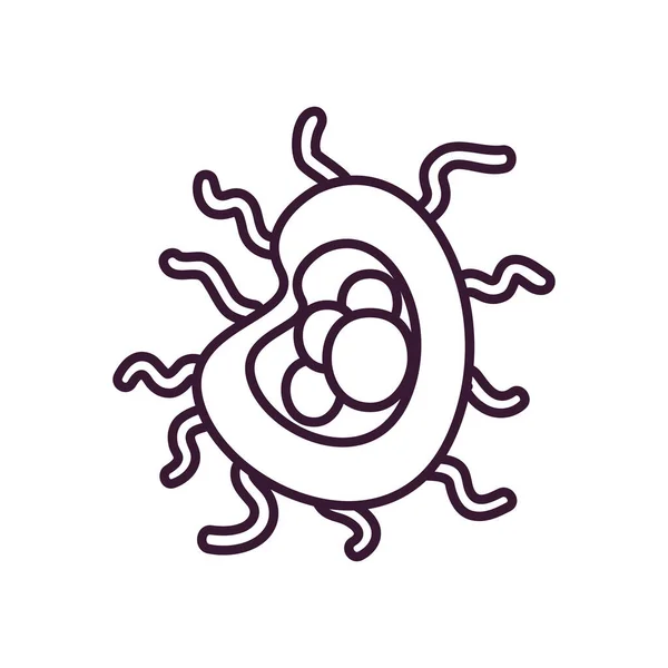 Covid 19 design de vetor ícone de estilo de linha de vírus —  Vetores de Stock