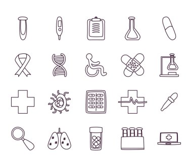 Tıbbi satır biçim simgesi vektör tasarımı