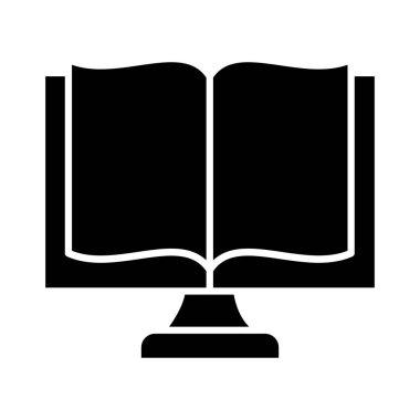 çevrimiçi öğrenme kavramı, kitap simgesi olan bilgisayar, siluet biçimi