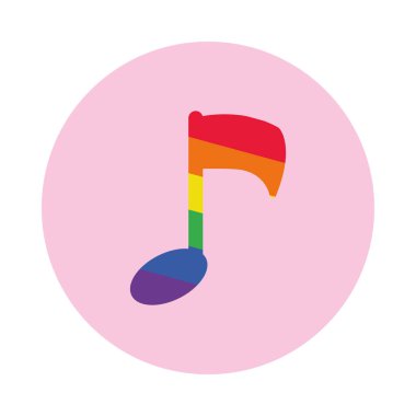 gurur konsepti, renkli nota simgesi, blok biçimi