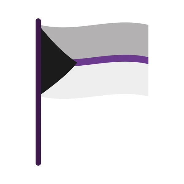 Icône de drapeau de fierté demisexual, style plat — Image vectorielle