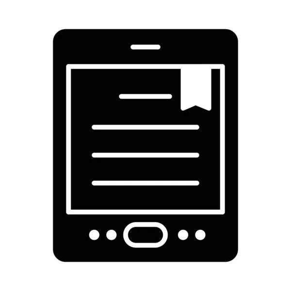 Online učení koncept, tablet s akademickým dokumentem na obrazovce, silueta styl — Stockový vektor