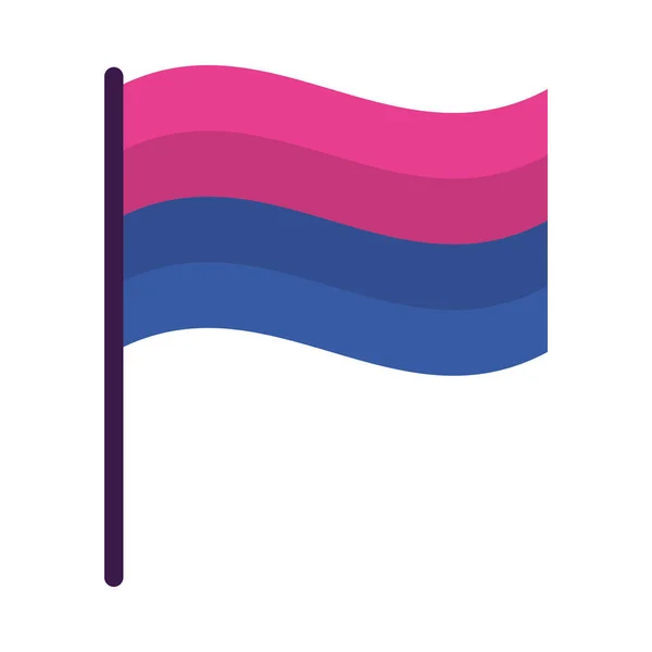 Bisexual pride flag icon, flat style — Stock Vector