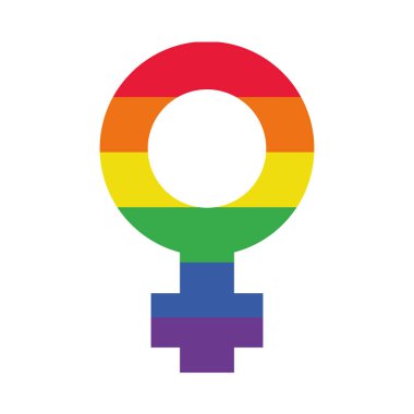 Düz stil, gurur bayrağı tasarımı olan kadın cinsiyeti sembolü