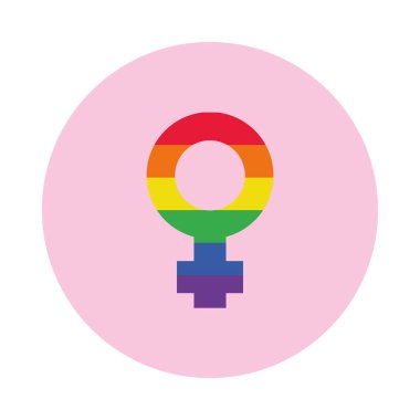 Kadın cinsiyet sembolü gurur bayrağı tasarımı, blok biçimi