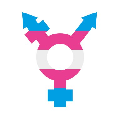 gurur konsepti, renkli Transseksüel sembol simgesi, düz stil