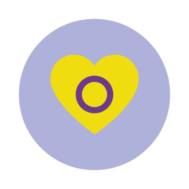 LGBT gurur konsepti, interseksüel kalp, blok tarzı