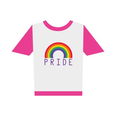Gökkuşağı ikonlu gurur tişörtü, düz stil