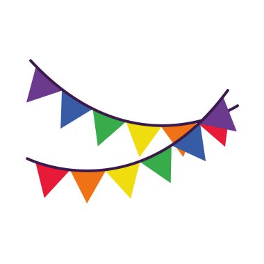 gurur konsepti, renkli flamalar simgesi, düz stil