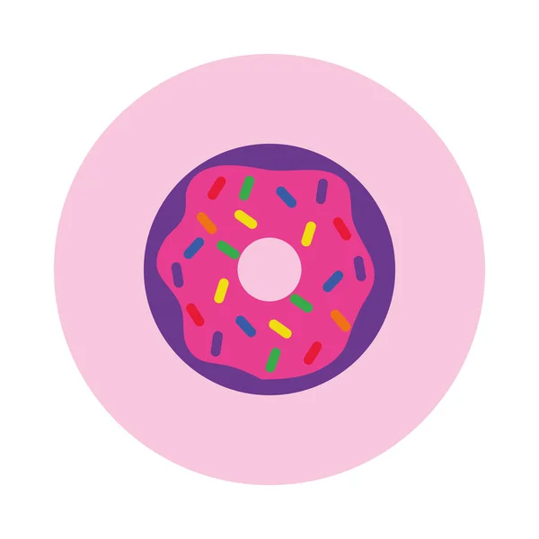 Dulce donut icono, bloque de estilo — Vector de stock